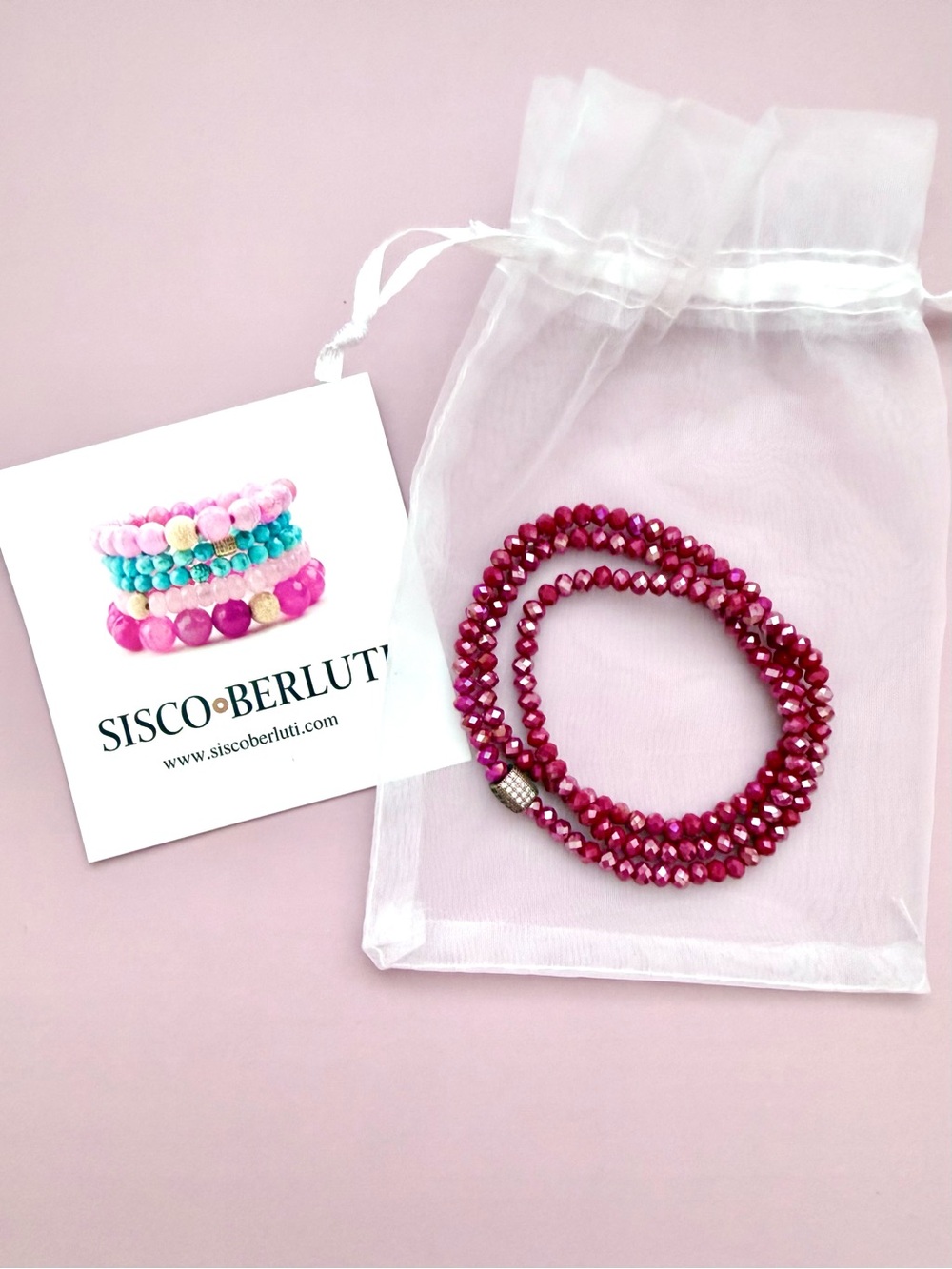 Sisco + Berluti Pink Beaded Stretch Bracelet - Women's Jewelry